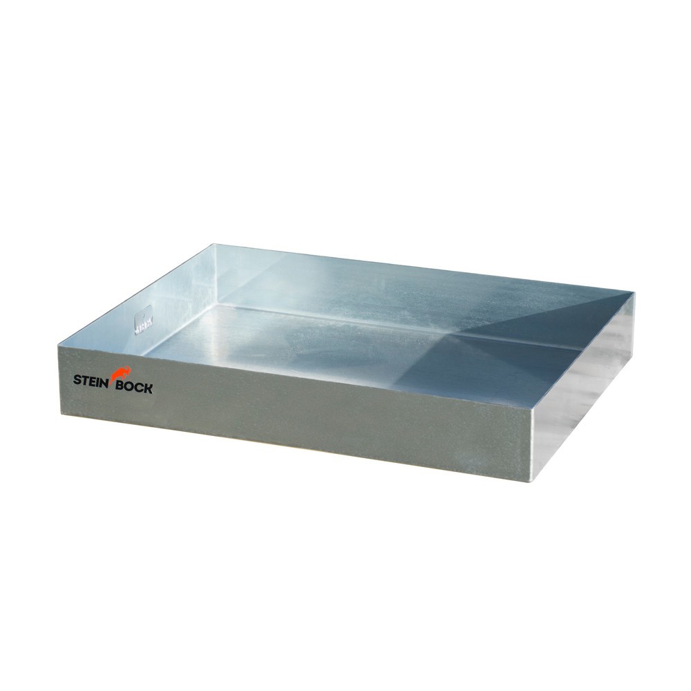 N° de l'image du produit 1 : Steinbock® bac de rétention pour petits récipients sur palettes en acier, galvanisé, H x l x P 120 x 800 x 600 mm, contenance 45 litres