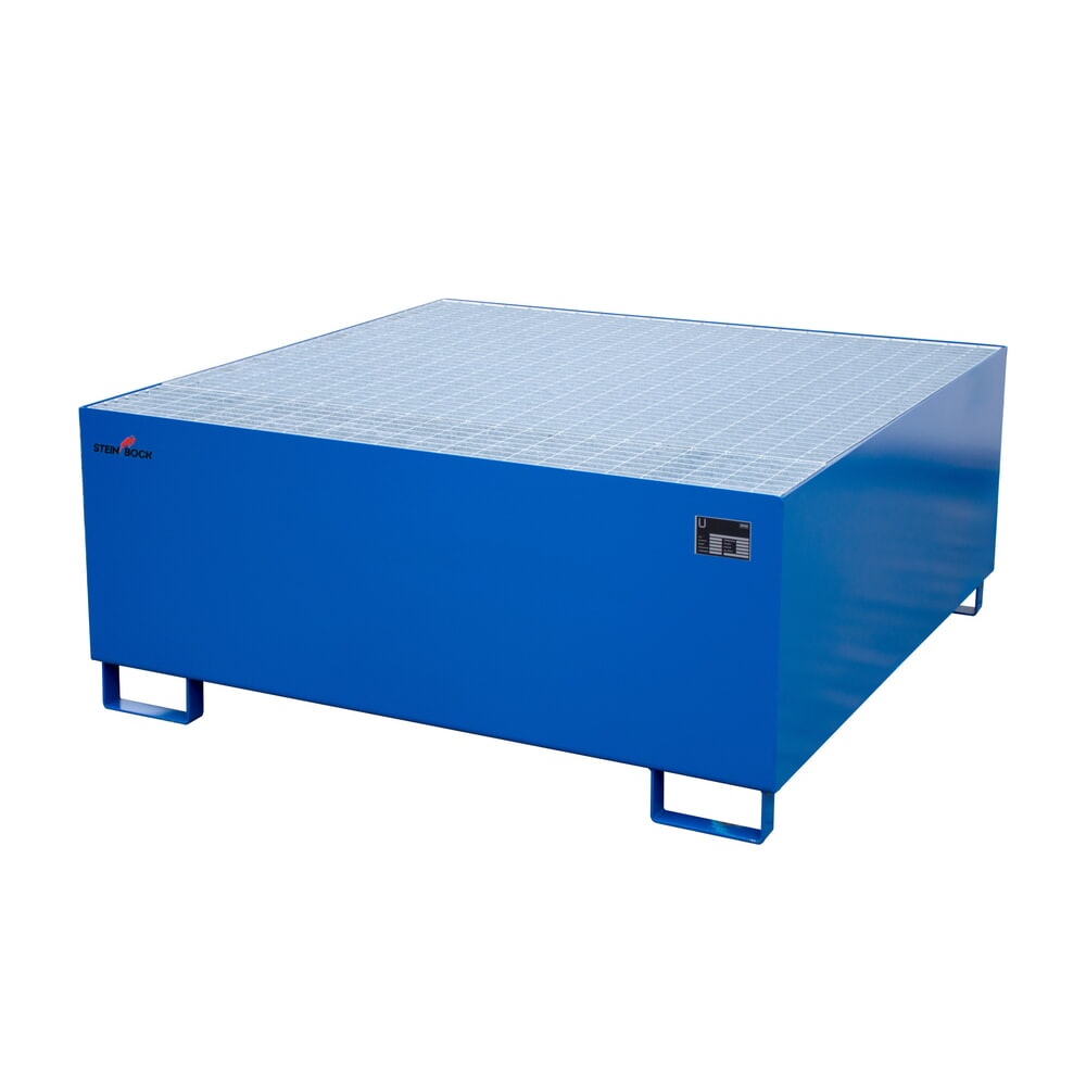 N° de l'image du produit 1 : Steinbock® bac de rétention en acier pour 1 cuve KTC/IBC, bleu