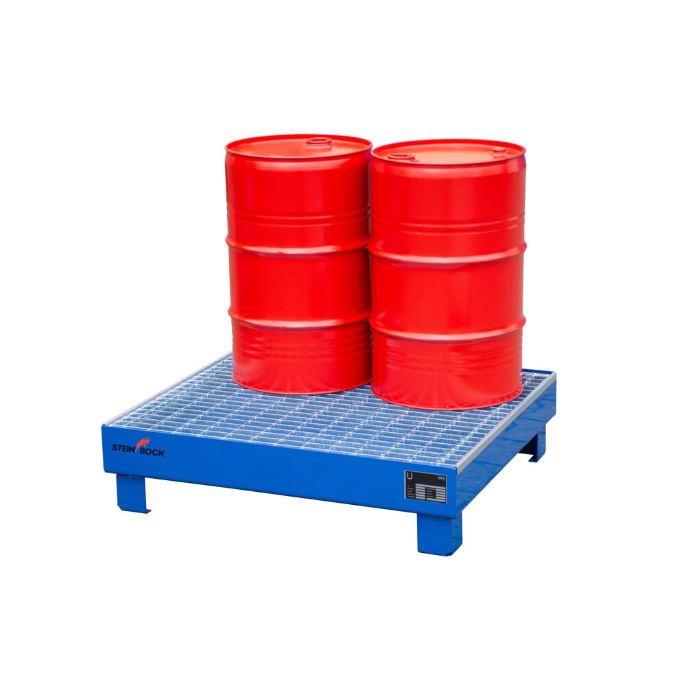 N° de l'image du produit 5 : Steinbock® bac de rétention pour 4 x fûts de 60 litres, avec grille, bleu
