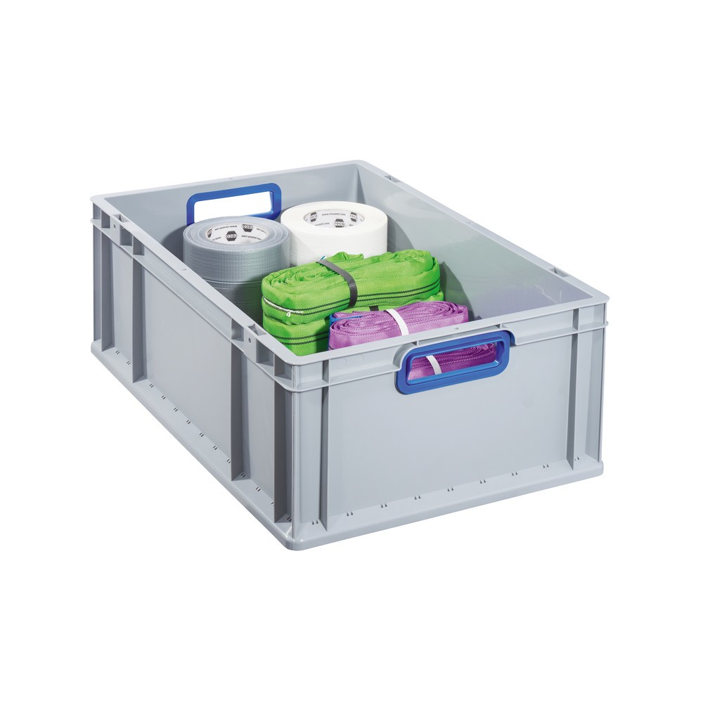 N° de l'image du produit 3 : Allit Eurobox, avec poignées bleues, haut. x larg. x prof. 220 x 600 x 400 mm, 44 litres