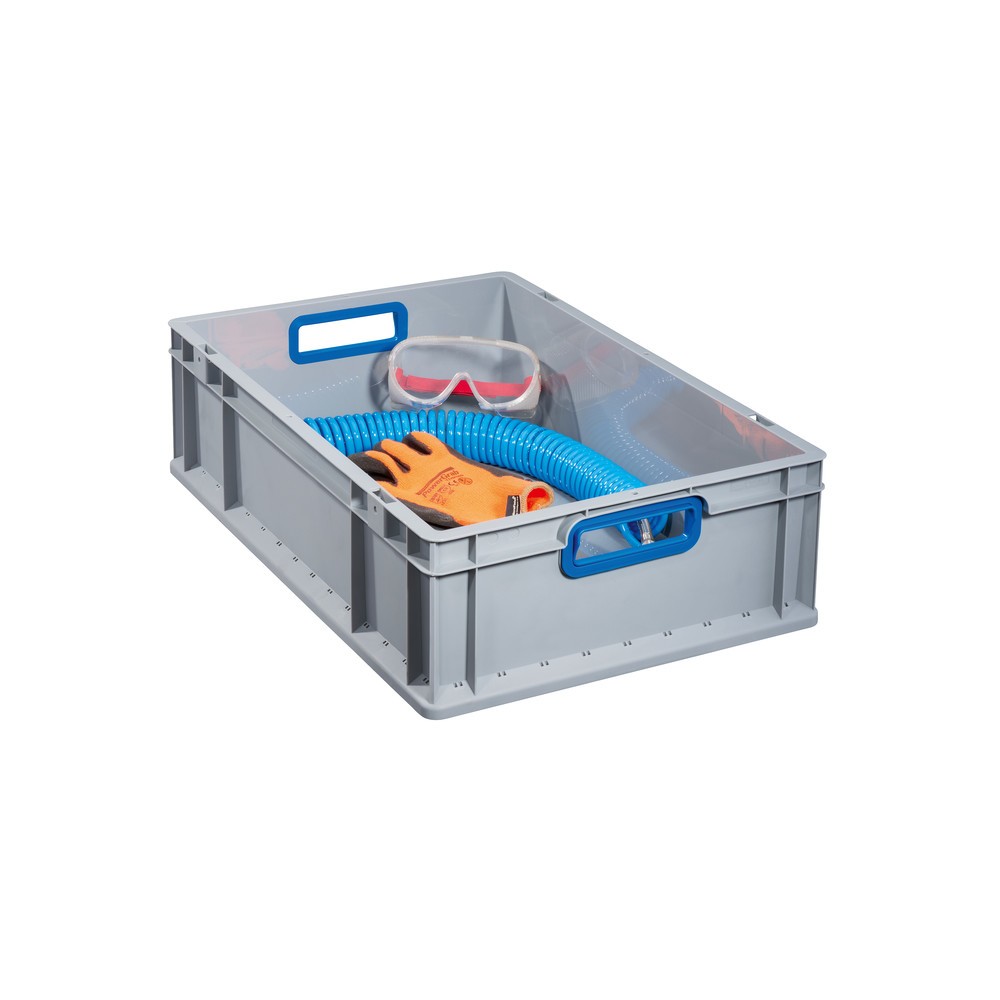 N° de l'image du produit 3 : Allit Eurobox, avec poignées bleues, haut. x larg. x prof. 170 x 600 x 400 mm, 34 litres