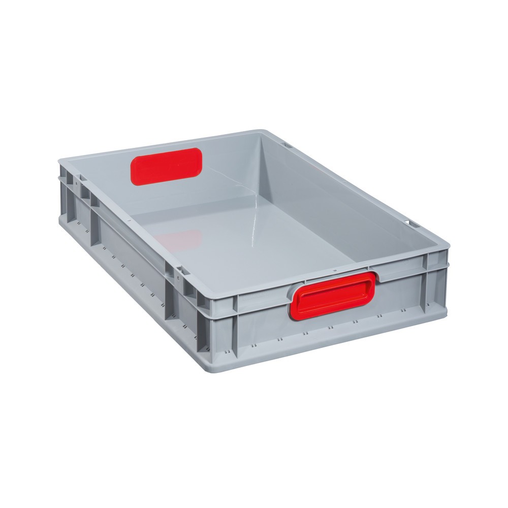Illustration du produit: Allit Eurobox, avec poignées encastrées rouges, haut. x larg. x prof. 120 x 600 x 400 mm, 23 litres