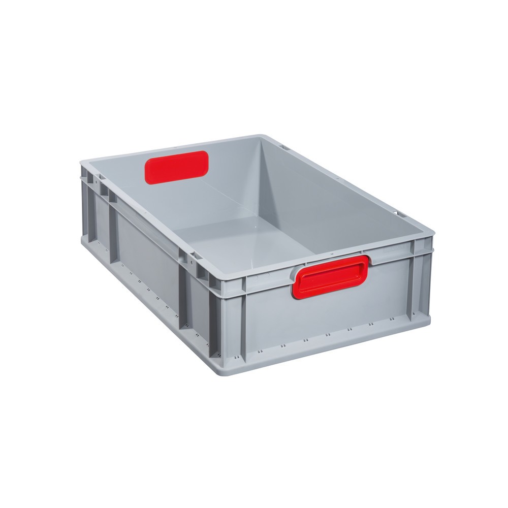 Illustration du produit: Allit Eurobox, avec poignées encastrées rouges, haut. x larg. x prof. 170 x 600 x 400 mm, 34 litres
