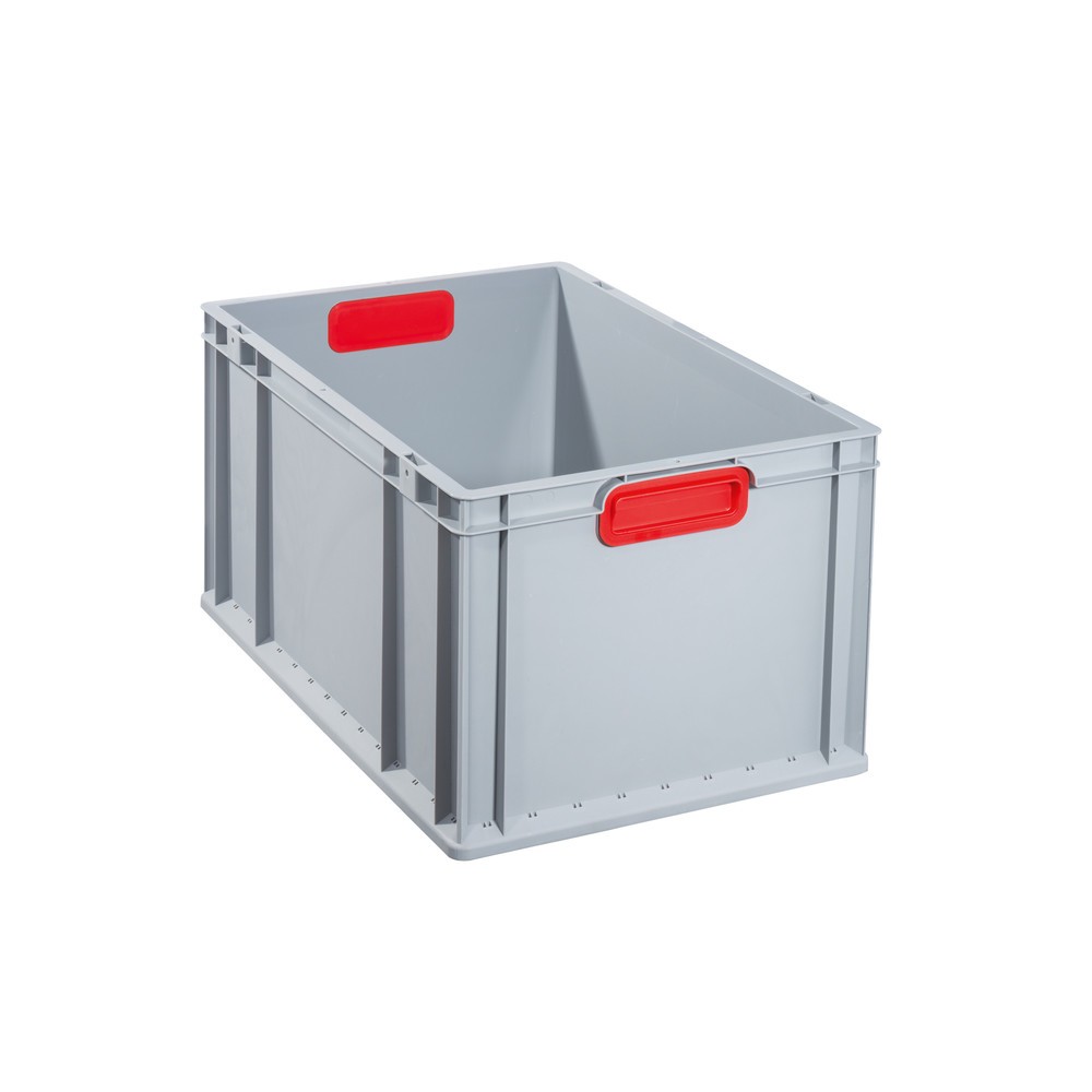 Illustration du produit: Allit Eurobox, avec poignées encastrées rouges, haut. × larg. × prof. 320 × 600 × 400 mm, 65 litres