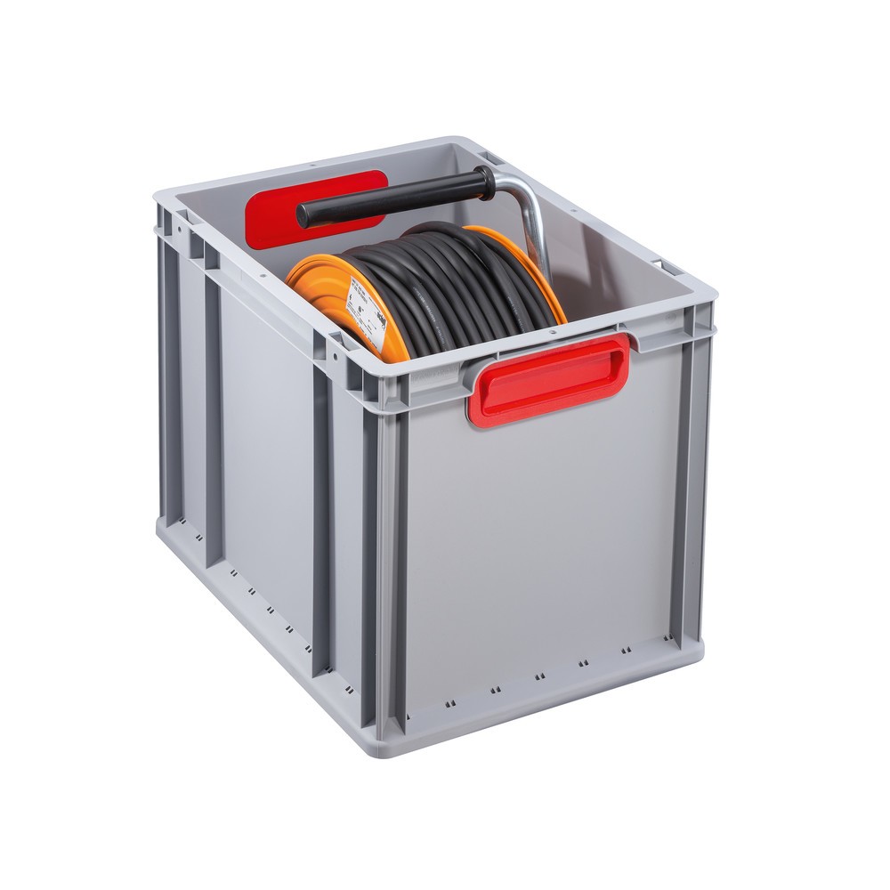 N° de l'image du produit 3 : Allit Eurobox, avec poignées encastrées rouges, haut. x larg. x prof. 320 x 400 x 300 mm, 30 litres