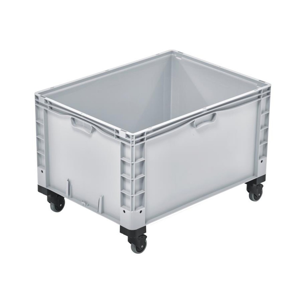Illustration du produit: Caisse Alpha Eurobox en PP à parois fermées, HxlxP 560 x 600 x 800 mm, avec roulettes