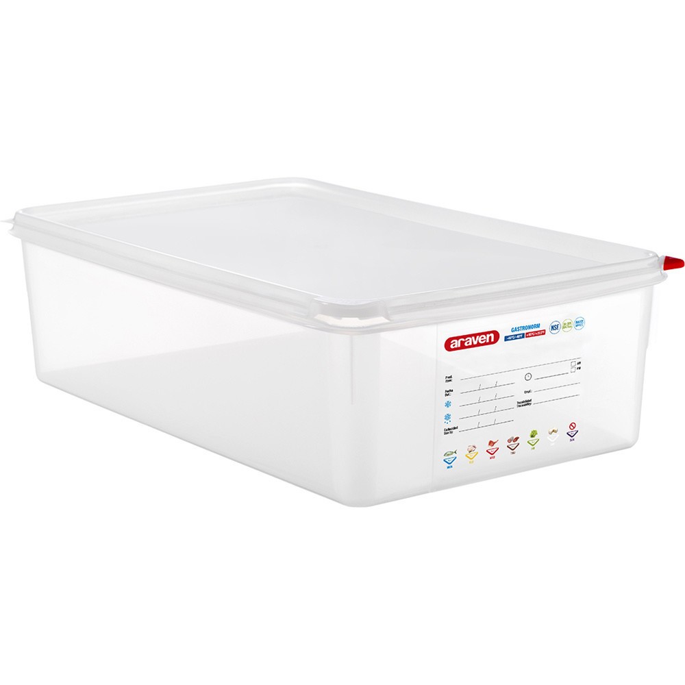 N° de l'image du produit 1 : Bac Gastronorm Stalgast ARAVEN avec couvercle, polypropylène, GN 1/1 (150 mm)
