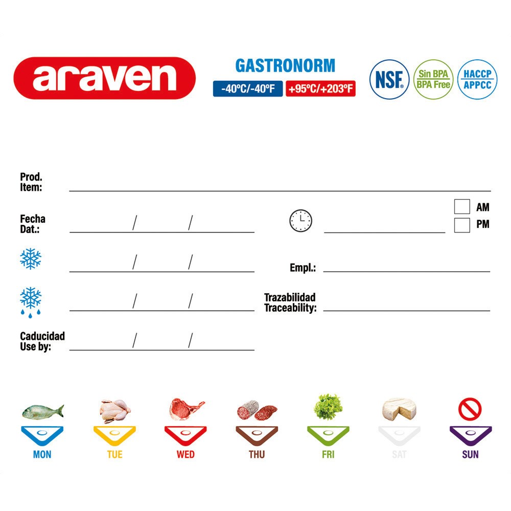 N° de l'image du produit 5 : Bac Gastronorm Stalgast ARAVEN avec couvercle, polypropylène, GN 1/2 (100 mm)