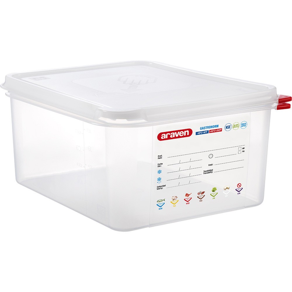 N° de l'image du produit 1 : Bac Gastronorm Stalgast ARAVEN avec couvercle, polypropylène, GN 1/2 (150 mm)
