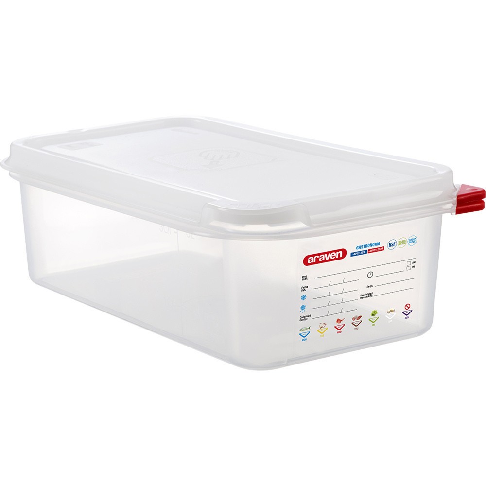 N° de l'image du produit 1 : Bac Gastronorm Stalgast ARAVEN avec couvercle, polypropylène, GN 1/3 (100 mm)