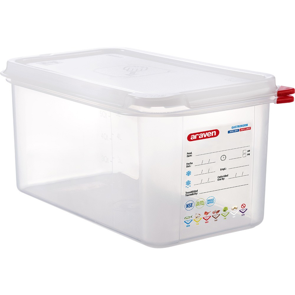 N° de l'image du produit 1 : Bac Gastronorm Stalgast ARAVEN avec couvercle, polypropylène, GN 1/3 (150 mm)