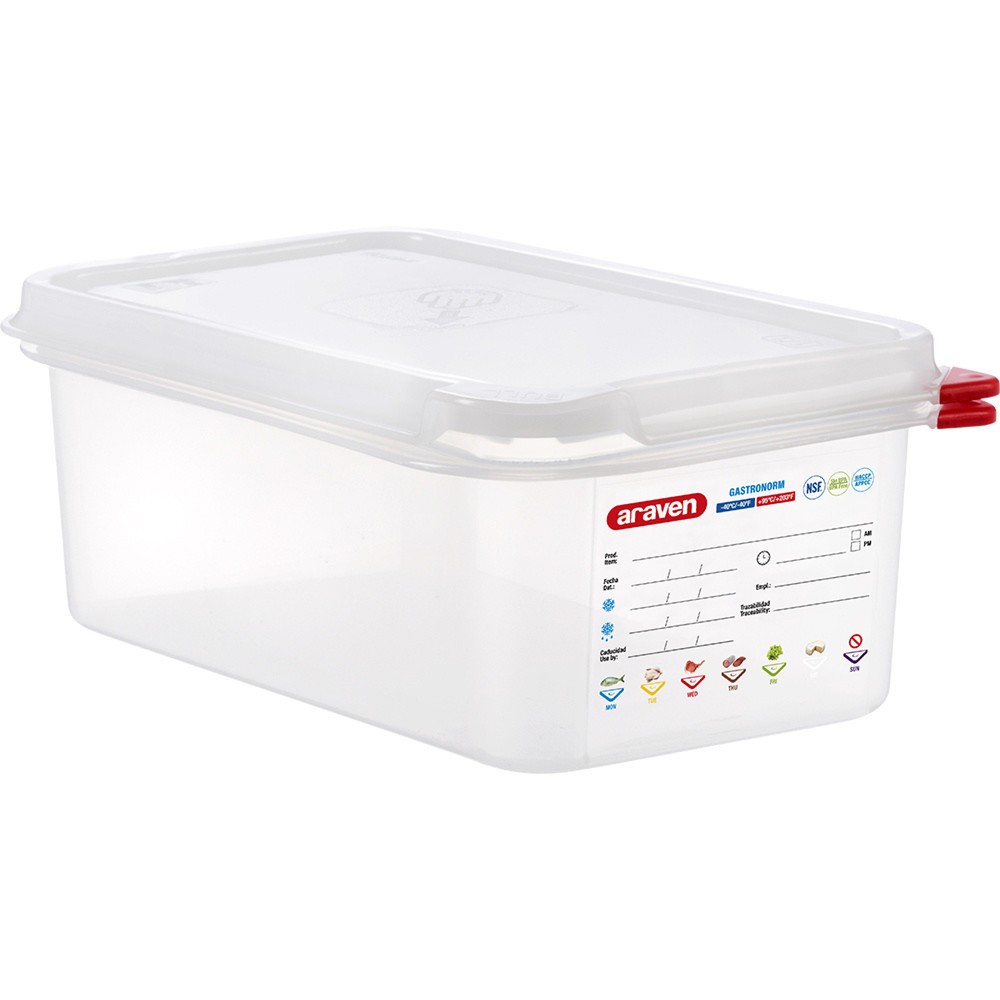 N° de l'image du produit 1 : Bac Gastronorm Stalgast ARAVEN avec couvercle, polypropylène, GN 1/4 (100 mm)