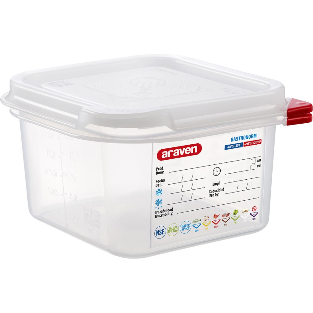 N° de l'image du produit 1 : Bac Gastronorm Stalgast ARAVEN avec couvercle, polypropylène, GN 1/6 (100 mm)