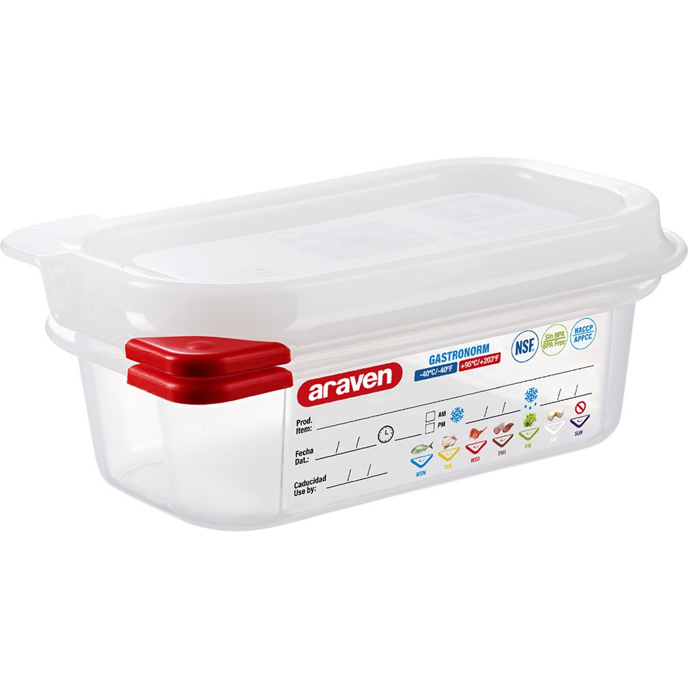 N° de l'image du produit 1 : Bac Gastronorm Stalgast ARAVEN avec couvercle, polypropylène, GN 1/9 (65 mm)