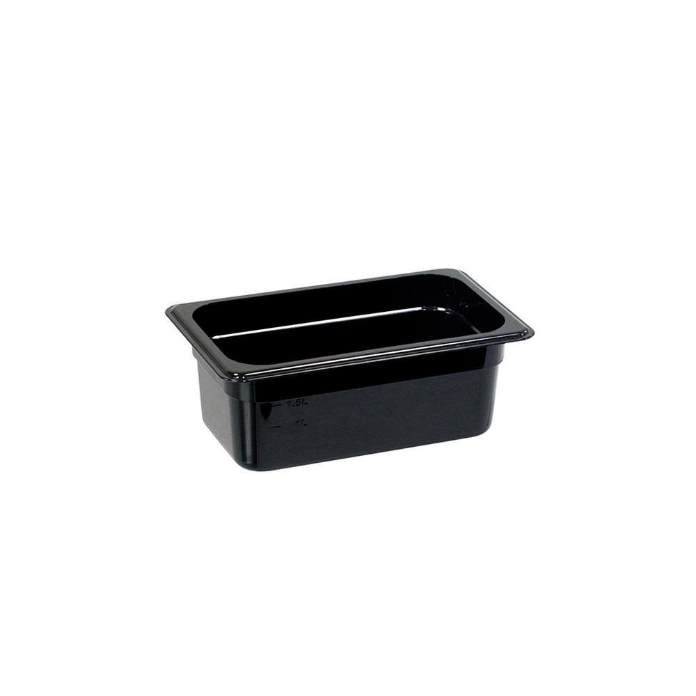 N° de l'image du produit 1 : Bac Gastronorm Stalgast, polycarbonate, noir, GN 1/4 (100 mm)