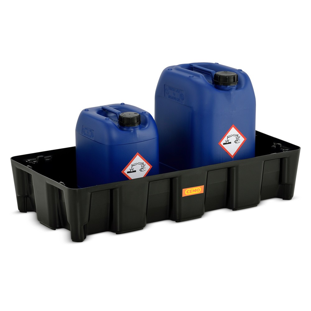 N° de l'image du produit 2 : Bac labo modulaire CEMO en PE pour le stockage de petits contenants, volume de rétention 35 l