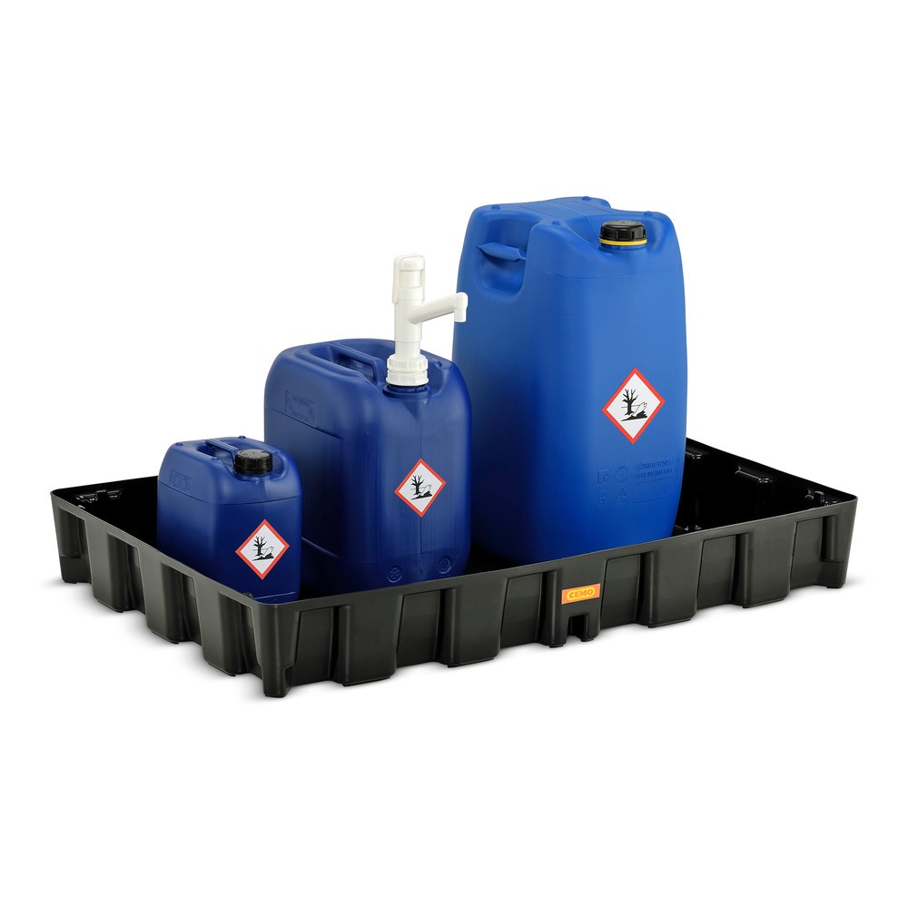 N° de l'image du produit 2 : Bac labo modulaire CEMO en PE pour le stockage de petits contenants, volume de rétention 120 l