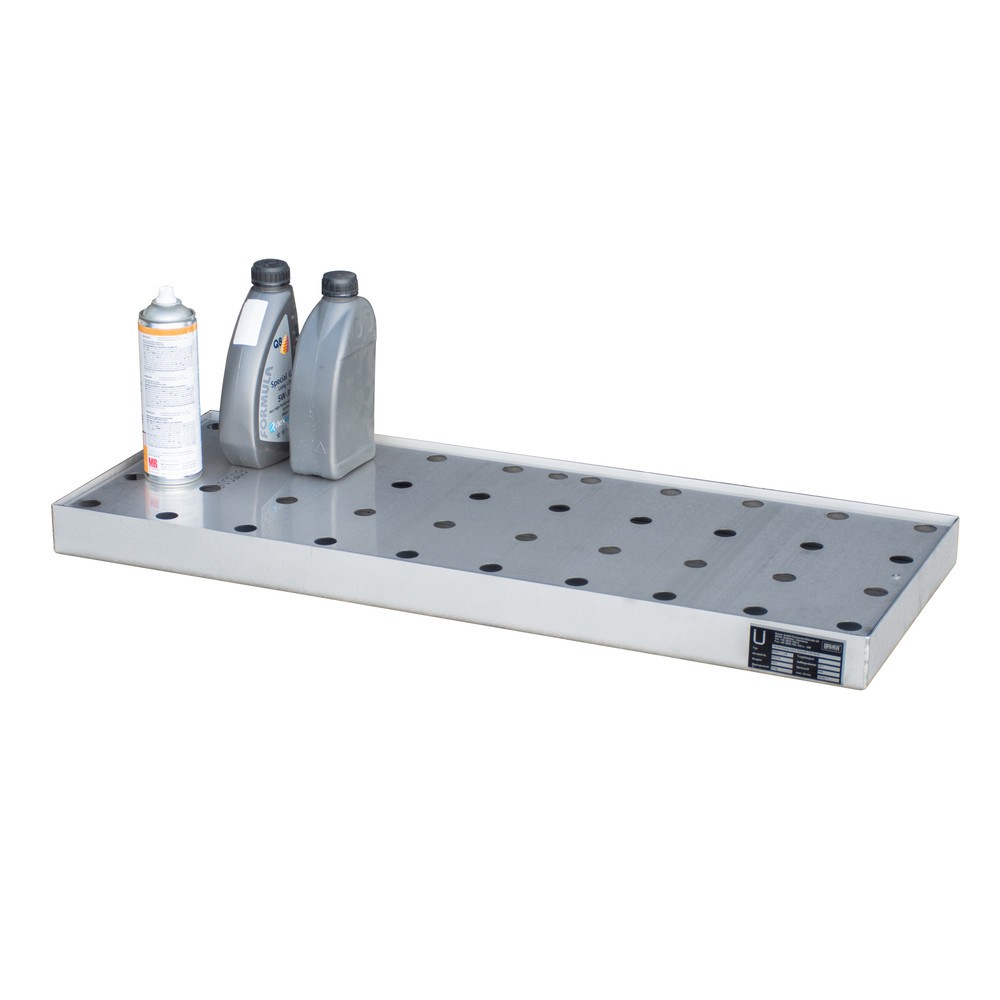 N° de l'image du produit 2 : Bauer® bac de rétention en acier inoxydable pour petits bidons KGW/M, avec plaque perforée 1 V4A, contenance 11 l