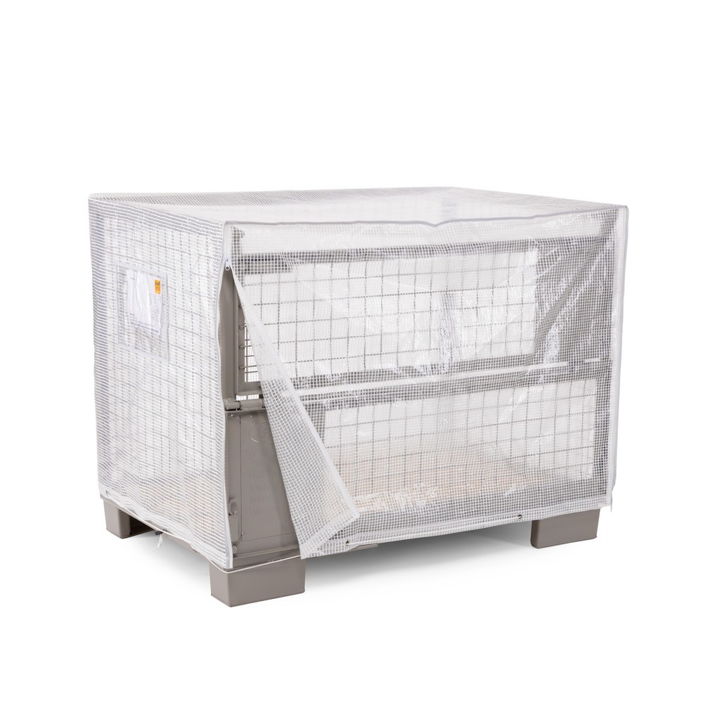 Illustration du produit: Bâche de protection HEMMDAL Mesh pour caisse grillagée, HxlxP 950 x 1 250 x 850 mm, 160 g/m², transparente