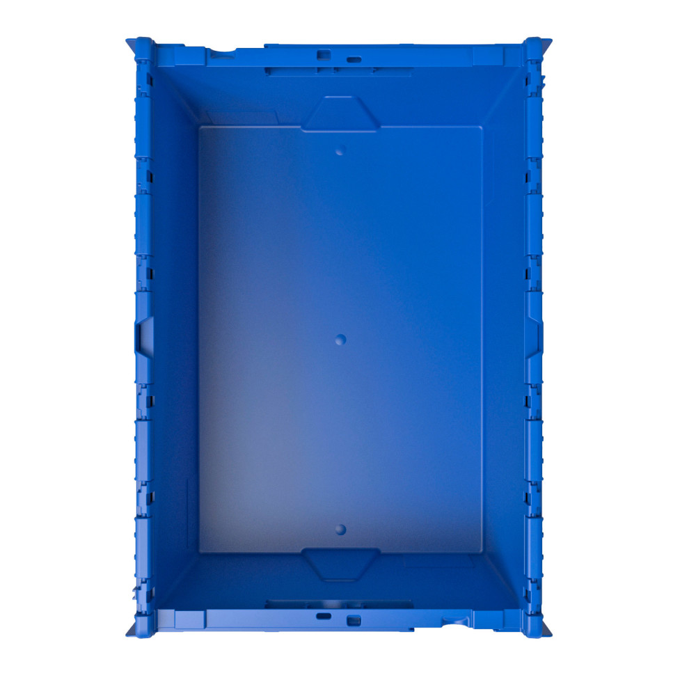 N° de l'image du produit 2 : Alpha Eurobox en PP avec couvercle basculant et rabattable, bleu, 65 litres, haut. x larg. x prof. 365 x 600 x 400 mm