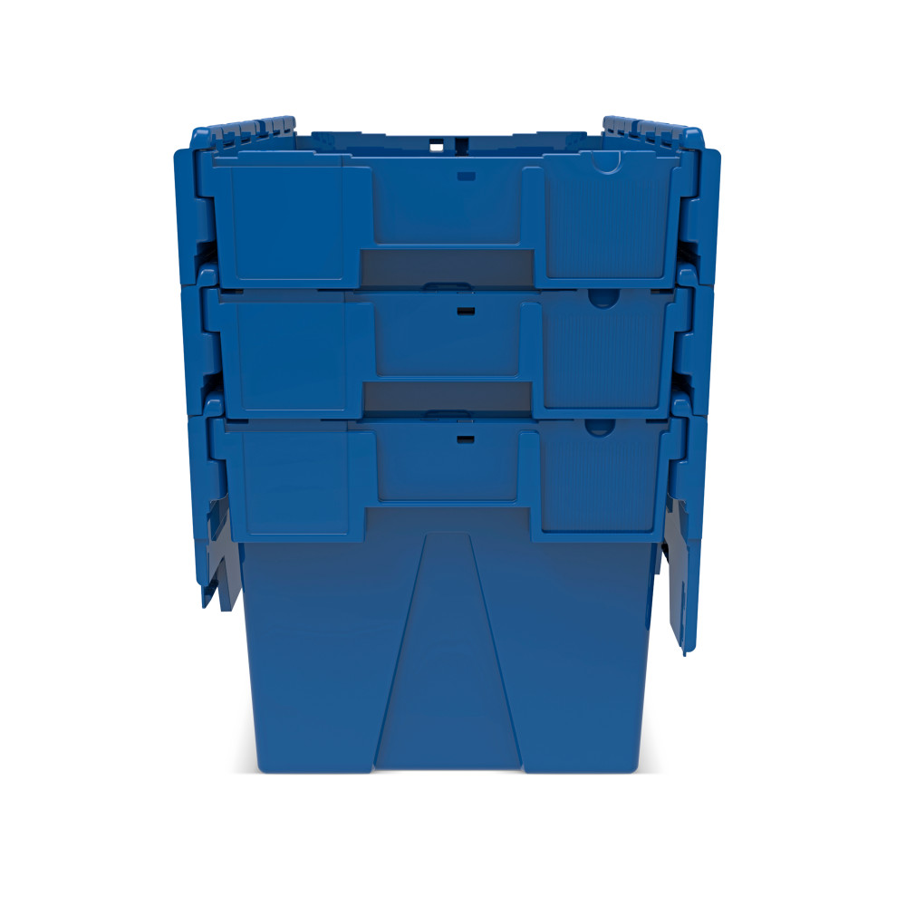 N° de l'image du produit 8 : Alpha Eurobox en PP avec couvercle basculant et rabattable, bleu, 65 litres, haut. x larg. x prof. 365 x 600 x 400 mm