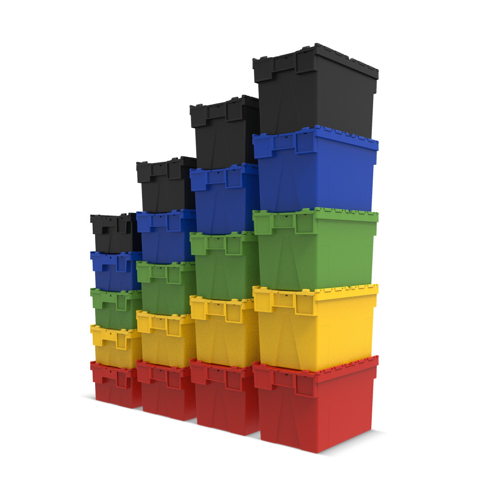 N° de l'image du produit 5 : Alpha Eurobox en PP avec couvercle basculant et rabattable, bleu, 65 litres, haut. x larg. x prof. 365 x 600 x 400 mm