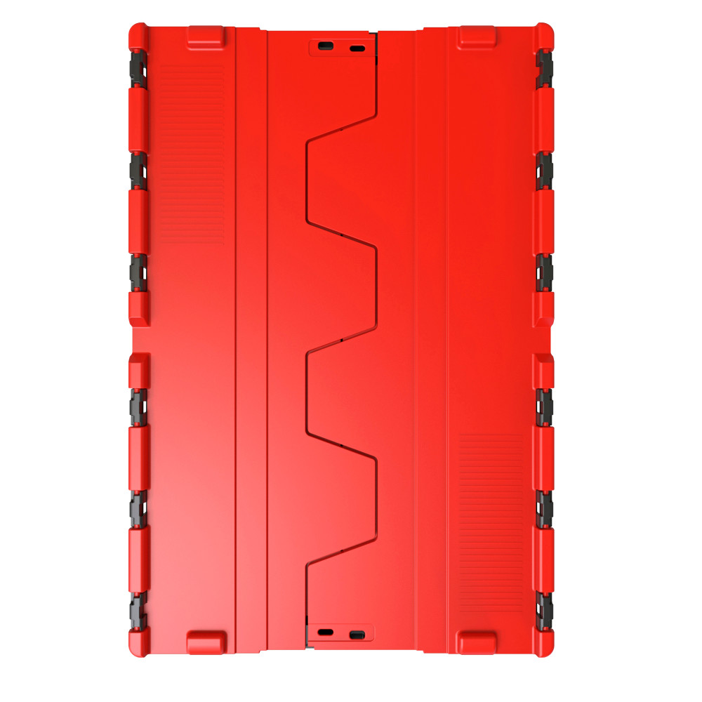 N° de l'image du produit 2 : Alpha Eurobox en regranulés de PP avec couvercle basculant et rabattable, noir/rouge, 56 litres, haut. x larg. x prof. 310 x 600 x 400 mm