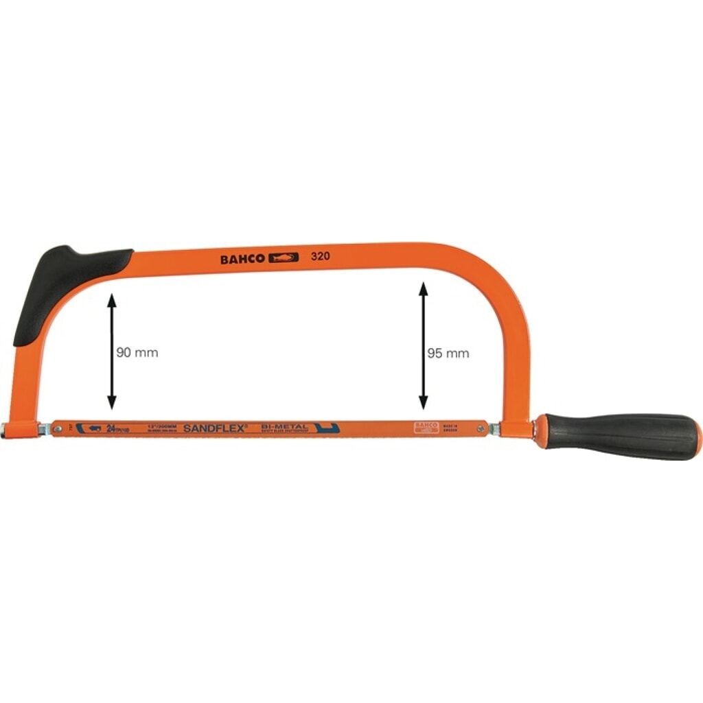 BAHCO Metallsägebogen 320 Blatt-L.300mm 24 Z./Zoll Komfort- u.Frontgriff Produktabbildung: BAHCO Metallsägebogen 320 Blatt-L.300mm 24 Z./Zoll Komfort- u.Frontgriff