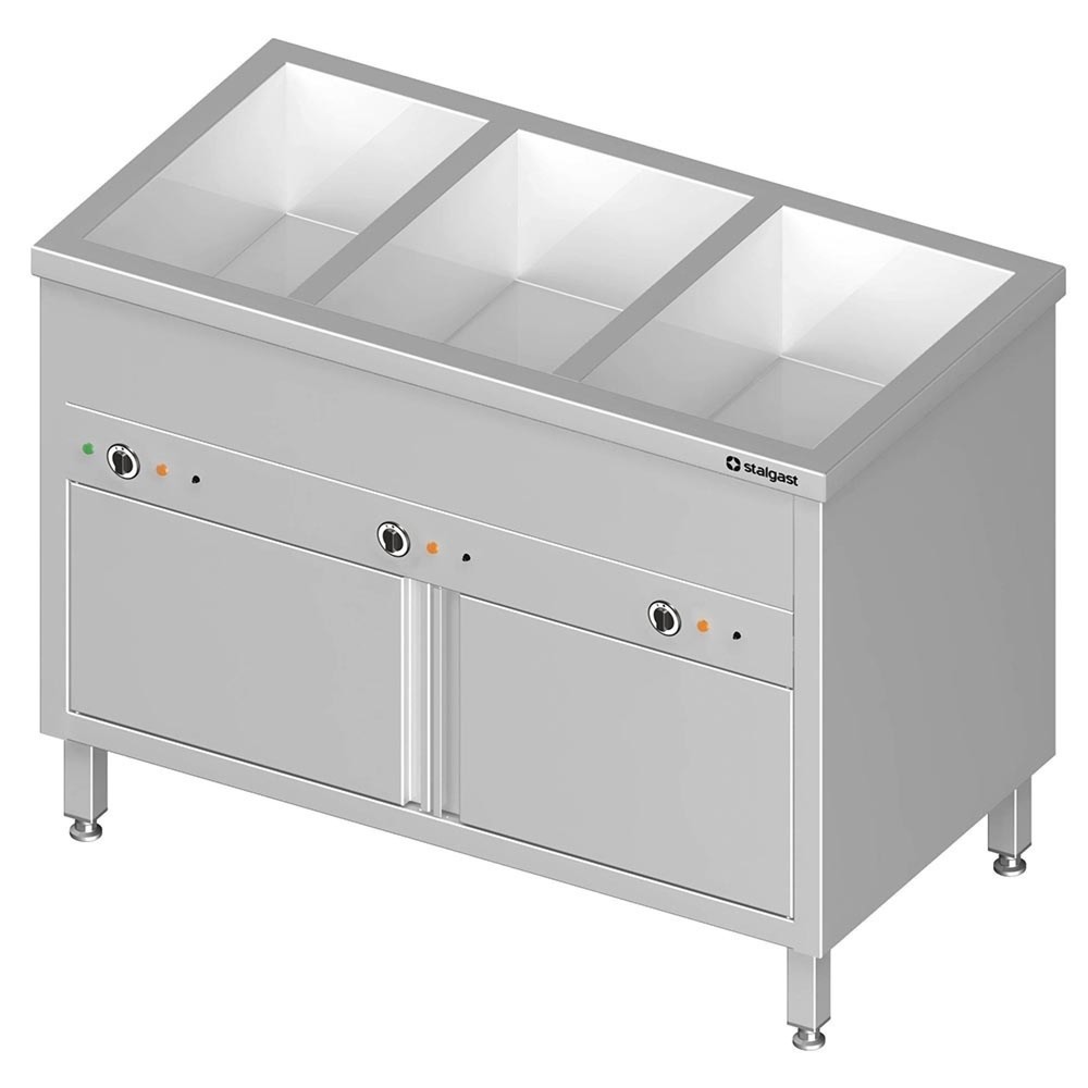 Illustration du produit: Bain-marie Stalgast autonome avec base fermée et bacs séparés, pour 2x GN1/760x600x850 mm