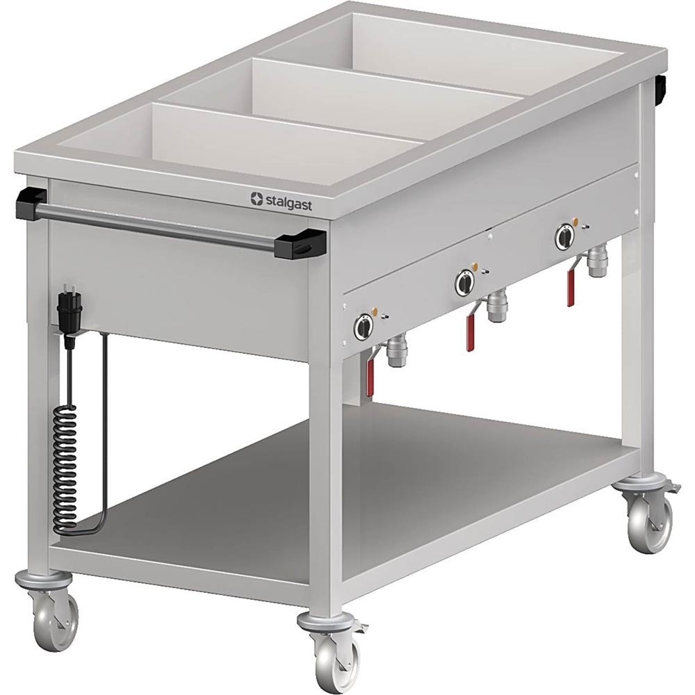 Illustration du produit: Bain-marie Stalgast chariot avec bac séparé, pour 2x GN1/880x600x850 mm