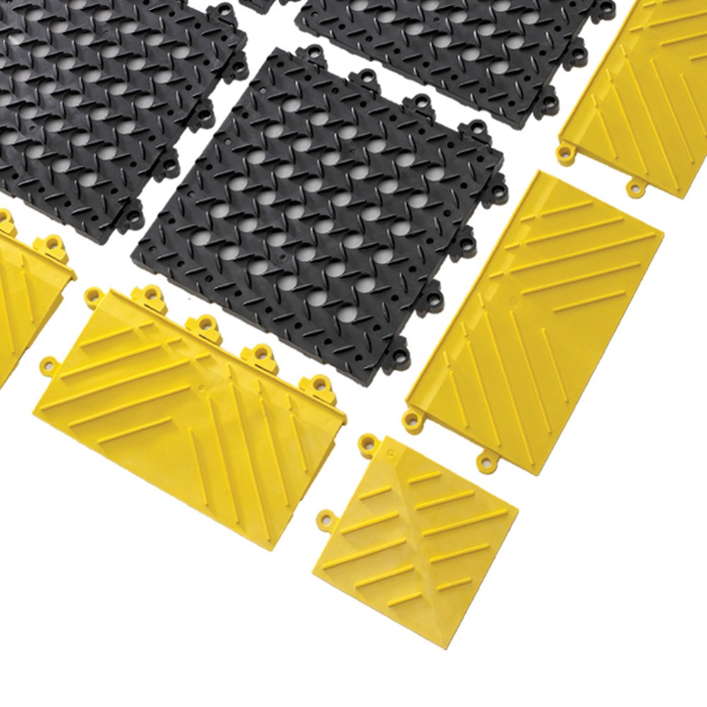 Número de imagen del producto 3: Esquina para placas de suelo con sistema de encajado, PVC, perforada, An x F 305 x 305 mm negra