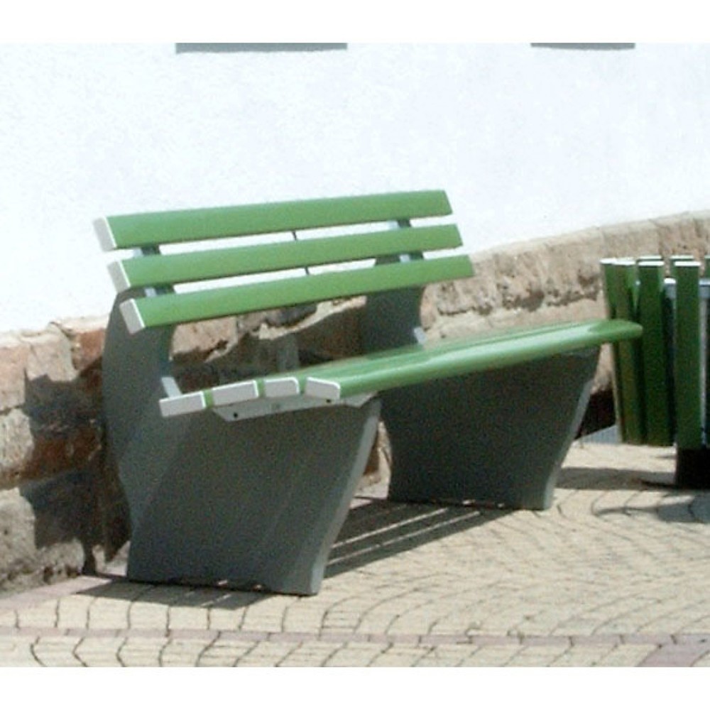 Illustration du produit: Banc Kopenhagen avec pied en béton, lattes en épicéa lasuré