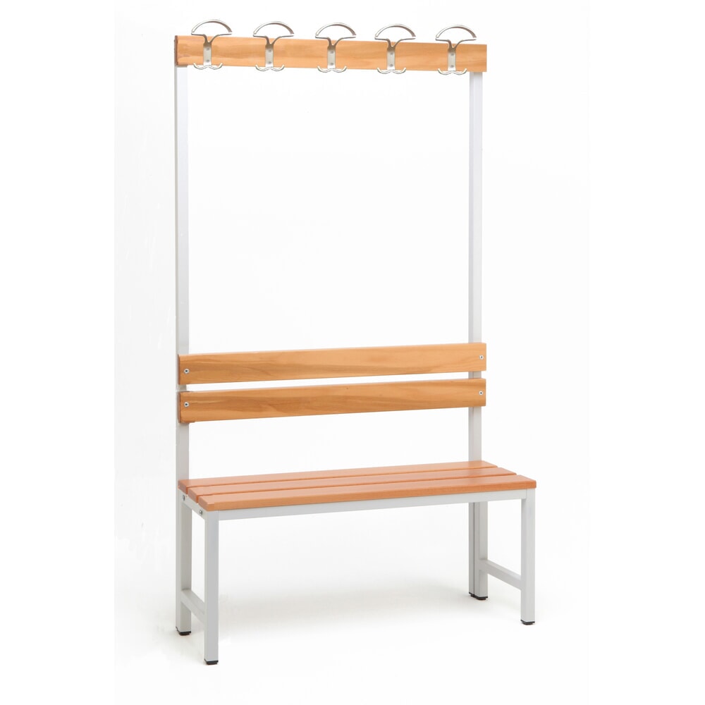 Illustration du produit: Banc pour vestiaire Steinbock®, unilatéral avec baguette à crochets, longueur 1 000 mm, sans porte-chaussure