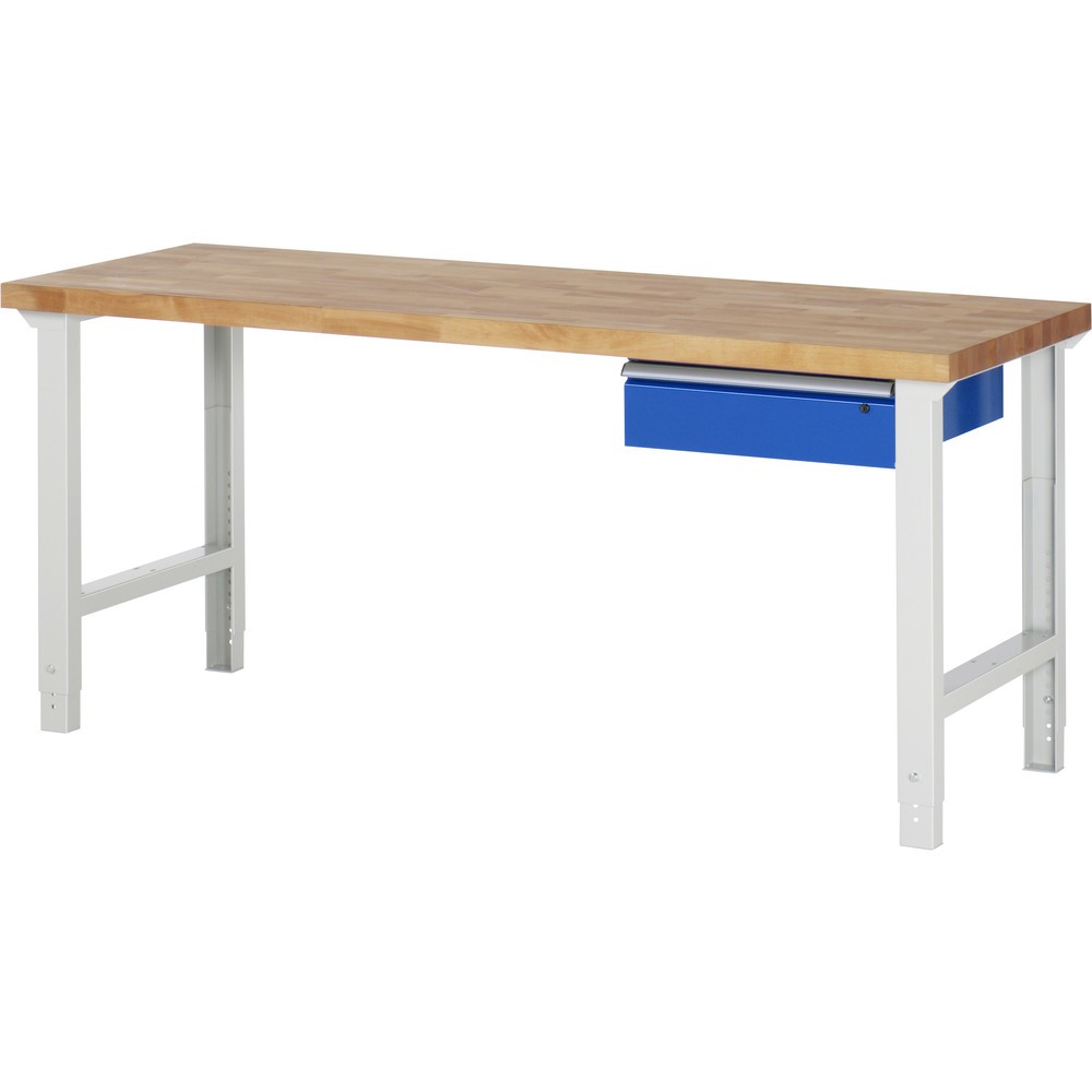 Immagine del prodotto: RAU Banco da lavoro Serie 7000, HxLxP 790-1.140 x 2.000 x 700 mm, con 1 cassetto a destra