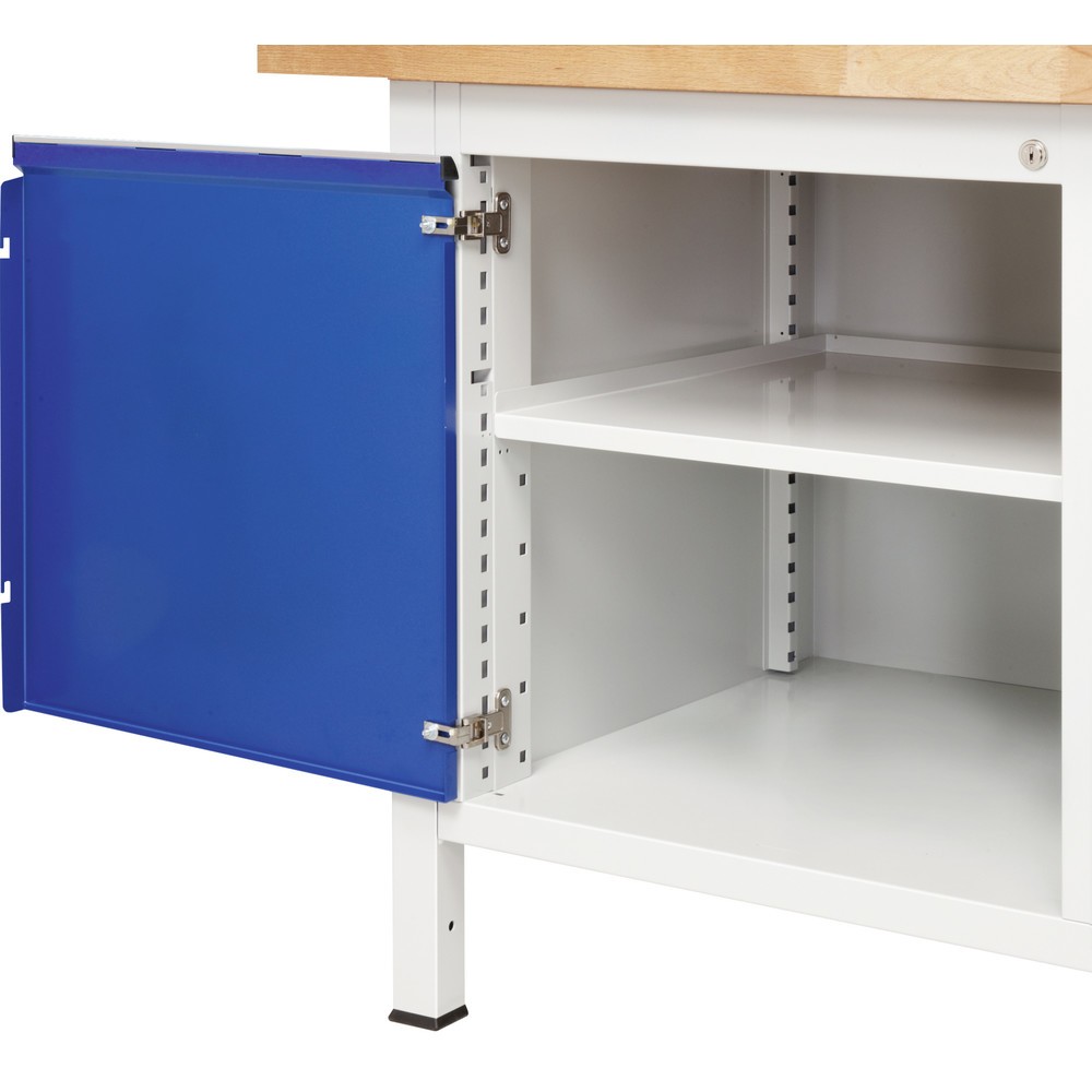 Immagine del prodotto n. 7: Banco da lavoro RAU serie 8000, 1 contenitore doppio, 1 piano di appoggio, 1 anta battente, AxLxP 840-1.040 x 1.500 x 700 mm, 2 cassetti estraibili al 90% 1 x 180, 1 x 360 mm