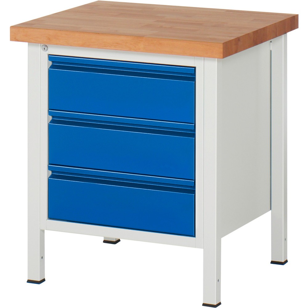 Immagine del prodotto n. 1: Banco da lavoro RAU serie 8000, AxLxP 840 x 750 x 700 mm, 3 cassetti estraibili al 90% 3 x 180 mm, portata cassetti 100 kg