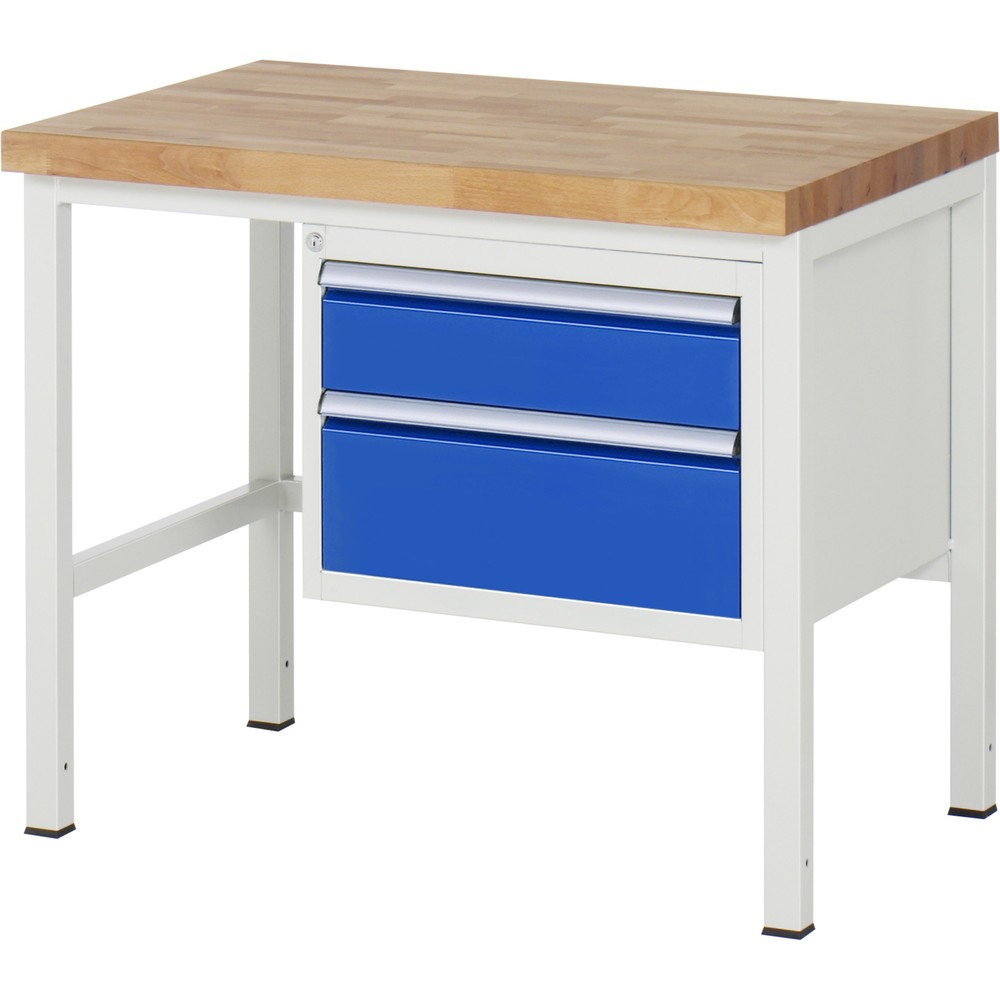 Immagine del prodotto n. 1: Banco da lavoro RAU serie 8000, AxLxP 840 x 1.000 x 700 mm, 2 cassetti estraibili al 90% 1 x 150, 1 x 210 mm, portata cassetti 100 kg