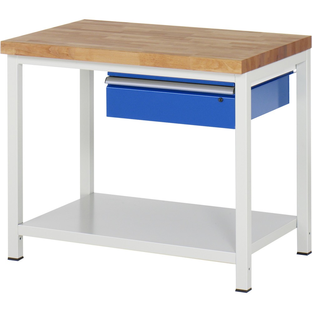 Immagine del prodotto n. 1: Banco da lavoro RAU serie 8000, AxLxP 840-1.040 x 1.000 x 700 mm, 1 cassetto, 1 piano di appoggio, profondità 650 mm