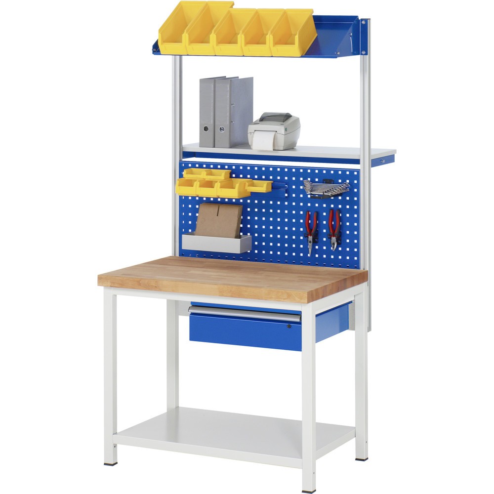 Immagine del prodotto n. 7: Banco da lavoro RAU serie 8000, AxLxP 840-1.040 x 1.000 x 700 mm, 1 cassetto, 1 piano di appoggio, profondità 650 mm