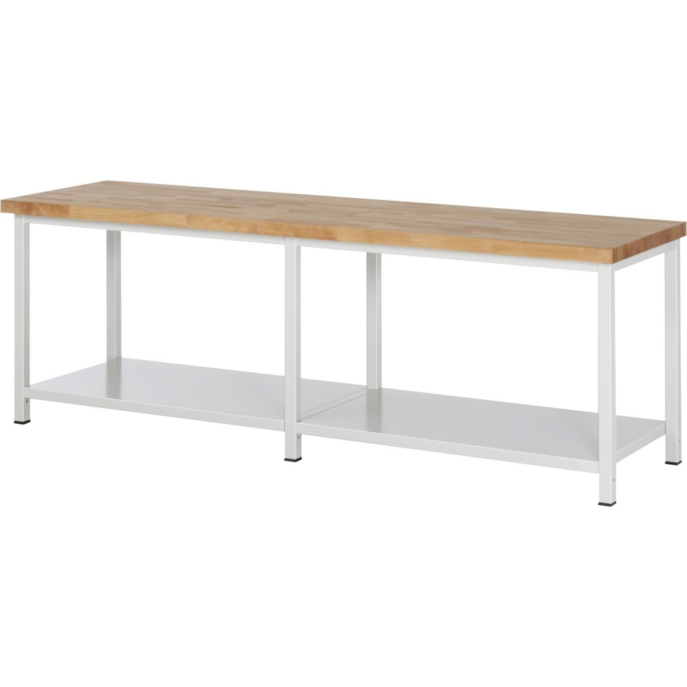 Immagine del prodotto: Banco da lavoro pesante RAU serie 8000, 1 piano di appoggio, profondità 650 mm, AxLxP 840-1.040 x 2.500 x 700 mm