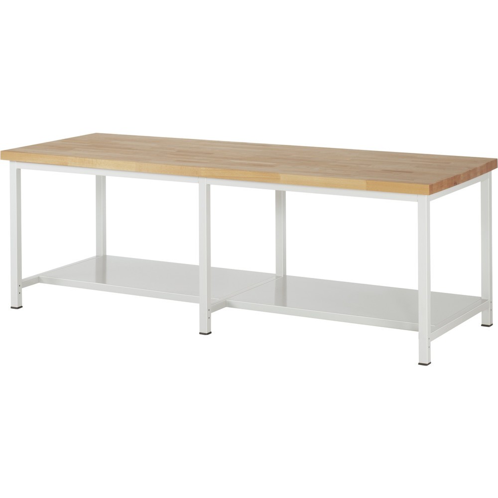 Immagine del prodotto n. 1: Banco da lavoro pesante RAU serie 8000, 1 piano di appoggio, profondità 650 mm, AxLxP 840-1.040 x 2.500 x 900 mm