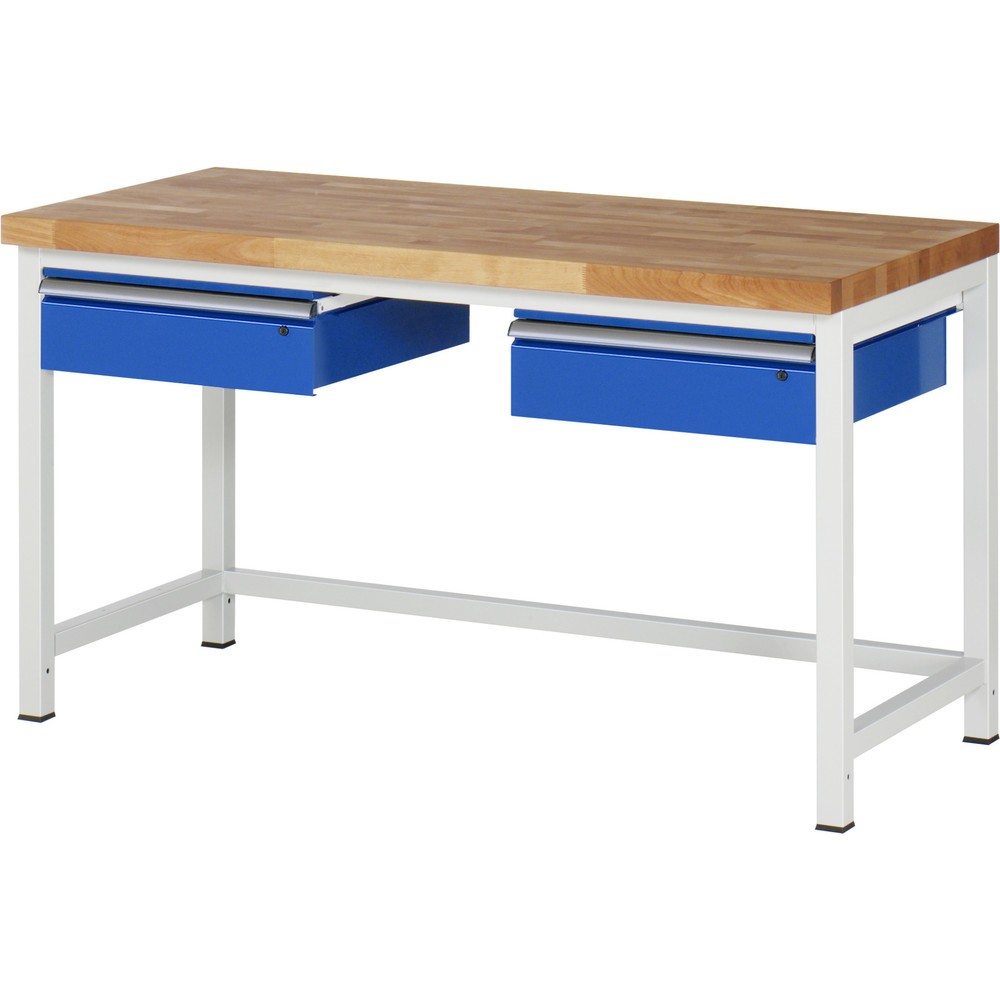 Immagine del prodotto: Banco da lavoro RAU serie 8000, AxLxP 840 x 1.500 x 700 mm, 2 cassetti, portata cassetti 50 kg