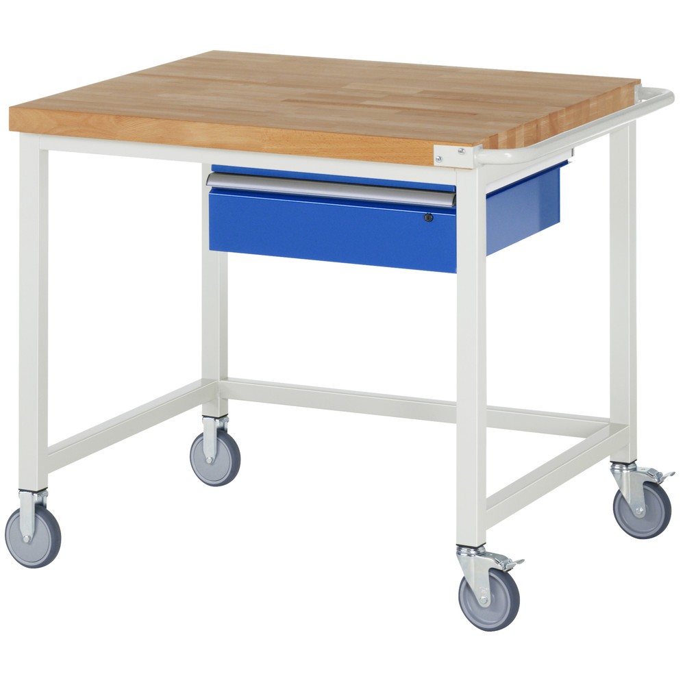 Imagen del producto: Banco de trabajo con ruedas RAU, serie 8000, H x A x F 880 x 1.000 x 900 mm, con 1 cajón a la derecha