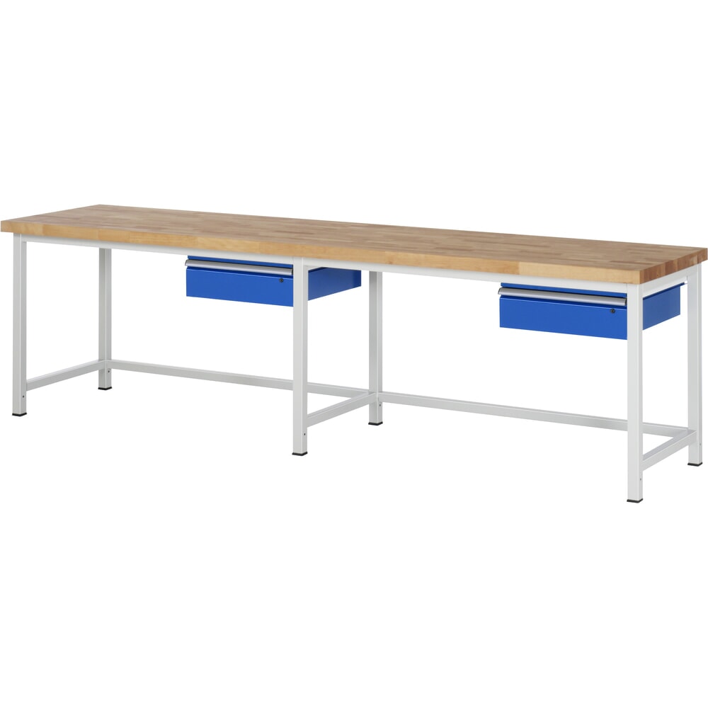 Imagen del producto: Banco de trabajo RAU, serie 8000, H x A x F 840-1.040 x 3.000 x 700 mm, 2 cajones
