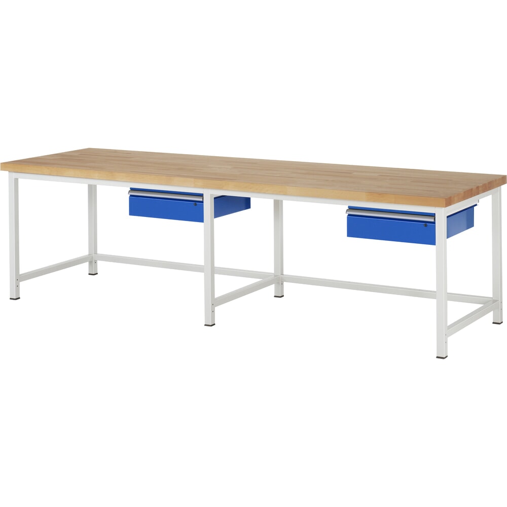 Imagen del producto: Banco de trabajo RAU, serie 8000, H x A x F 840-1.040 x 3.000 x 900 mm, 2 cajones