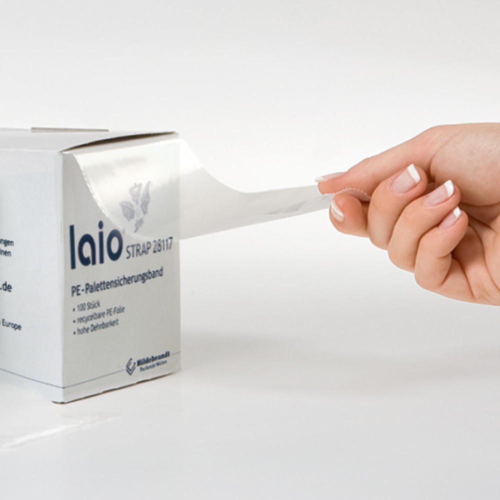N° de l'image du produit 2 : Bande de sécurisation pour palettes STRAP de laio®, LxL 100 x 1.200 mm, 100 pcs/UV