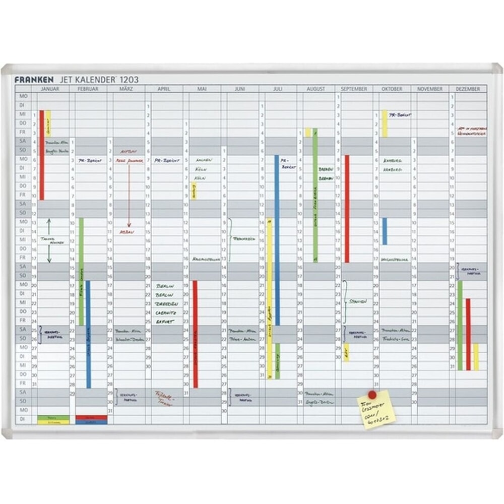 N° de l'image du produit 2 : Bandeau de dates pour le calendrier annuel FRANKEN JetKalender, blanc, magnétique