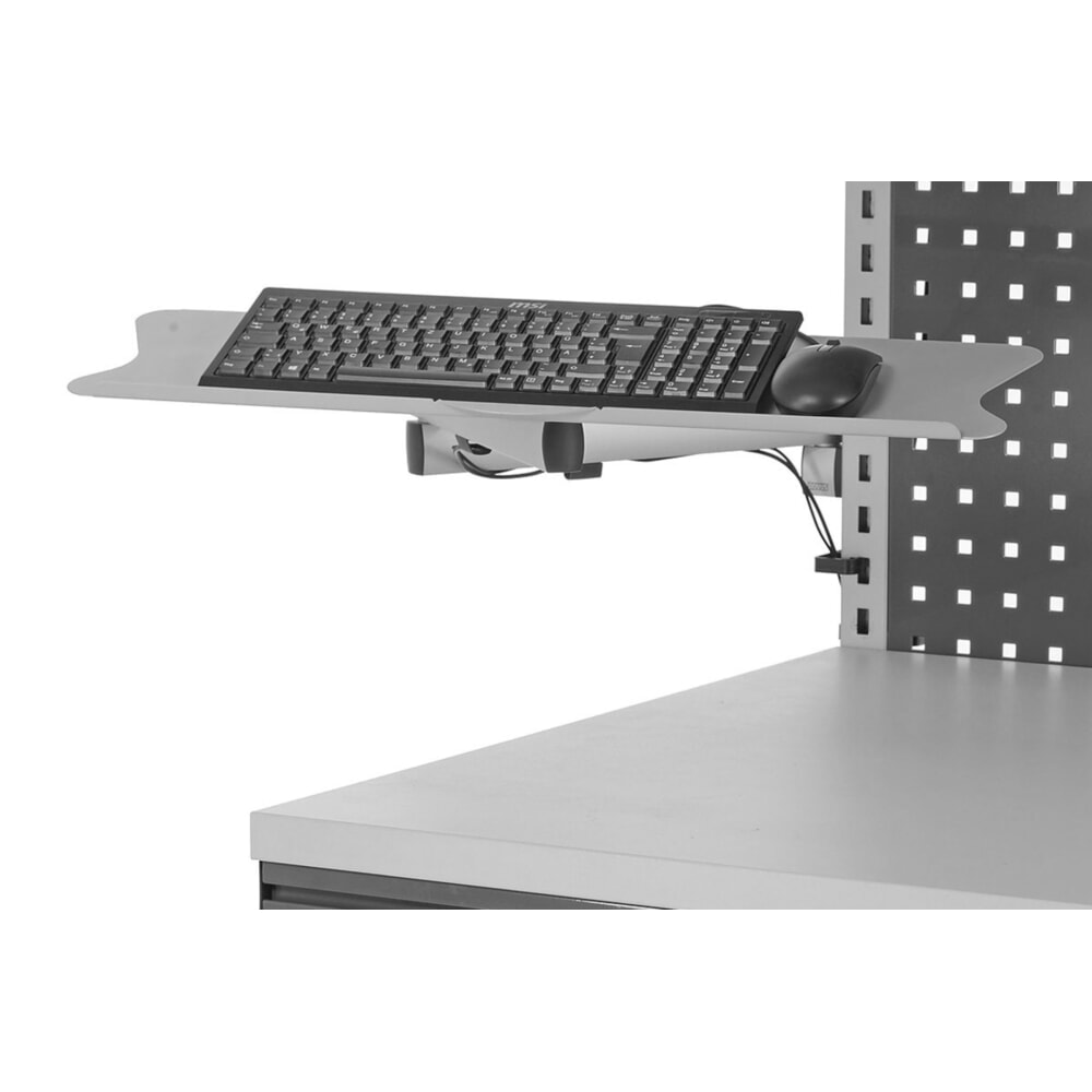 Número de imagen del producto 2: Bandeja para teclado y ratón con brazo articulado para el Rocholz sistema de mesa de embalaje, Al x An x F 200 x 100 x 455 mm