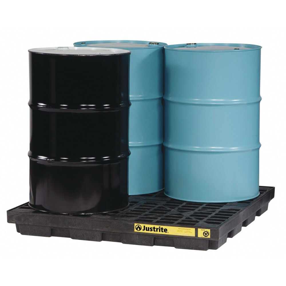 Número de imagen del producto 3: Justrite® cubeta de retención plano de PE, 4 x 200 l, capacidad 185 l, negro