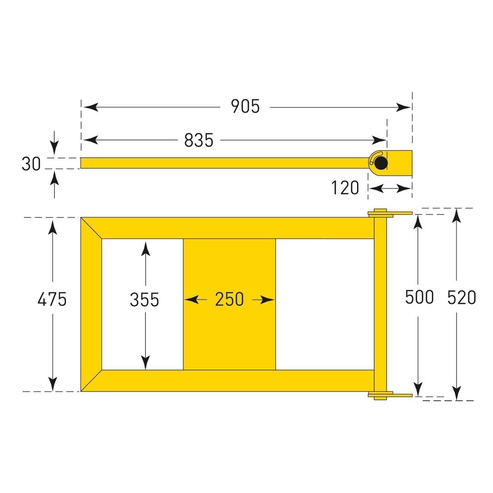 Número de imagen del producto 2: Barandilla de protección antichoques, puerta, S-Line